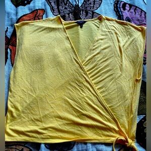 Banana Republic Factory Yellow wrap top. Stretchy loose fabric.